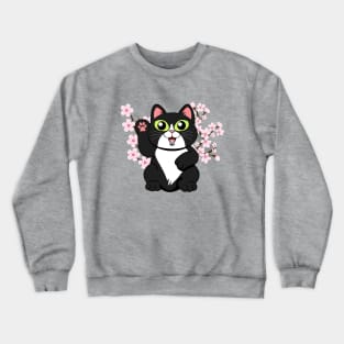 Hi There Tuxedo Cat Crewneck Sweatshirt